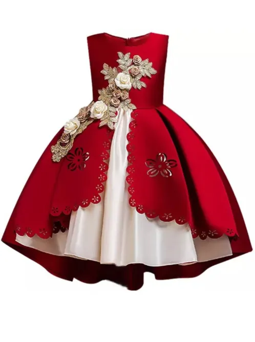 Time Stand Still Embroidered Hi-Lo Princess Dress