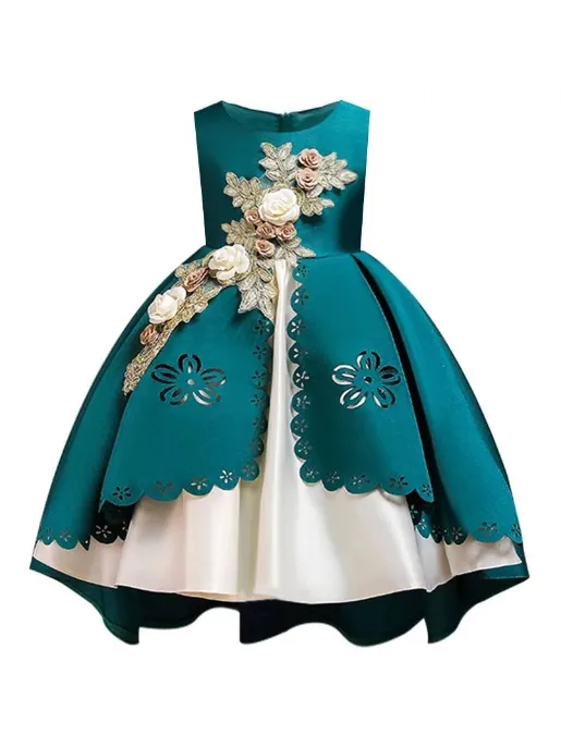 Time Stand Still Embroidered Hi-Lo Princess Dress