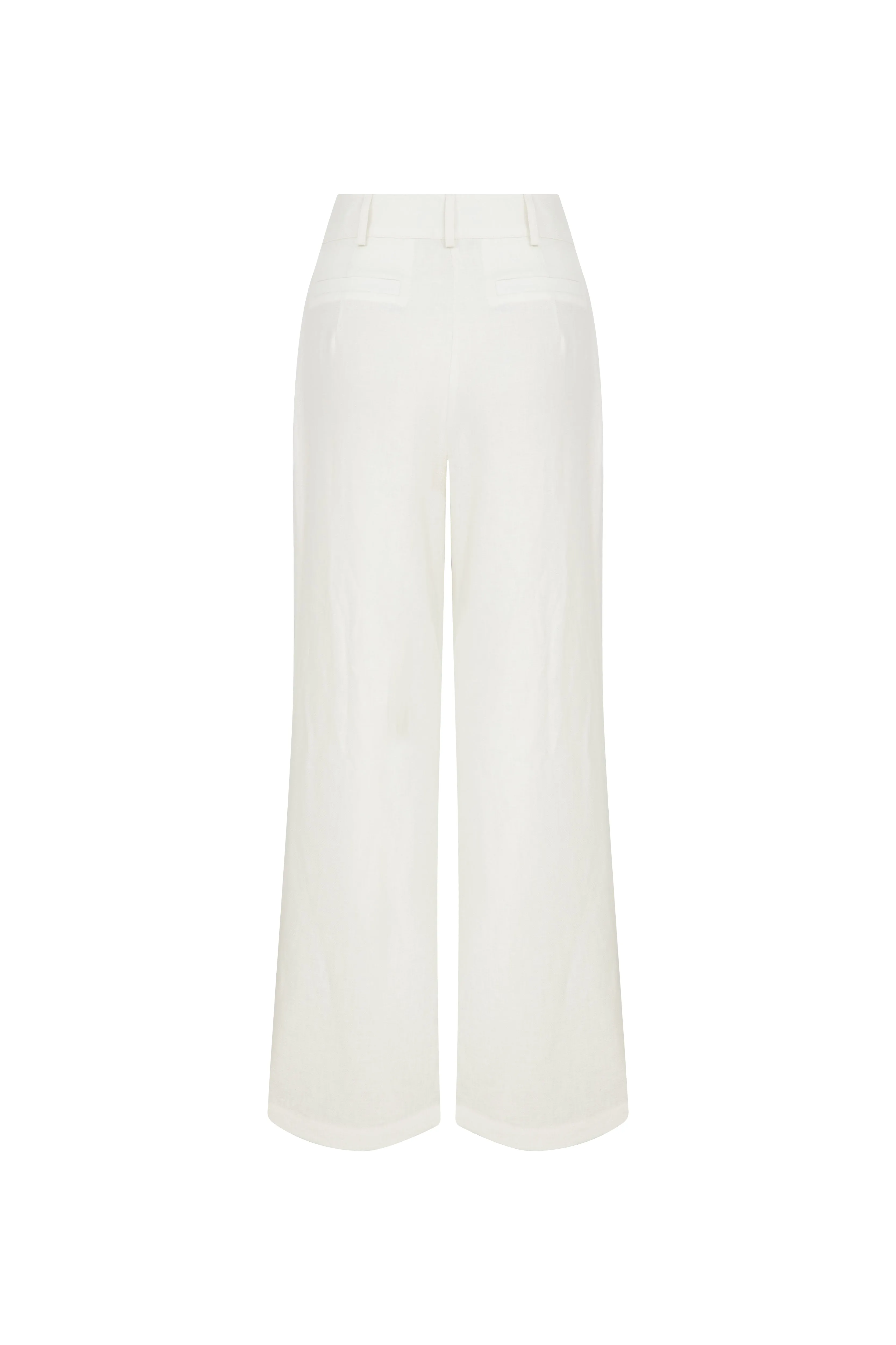 Tina Linen Trousers in White Sand