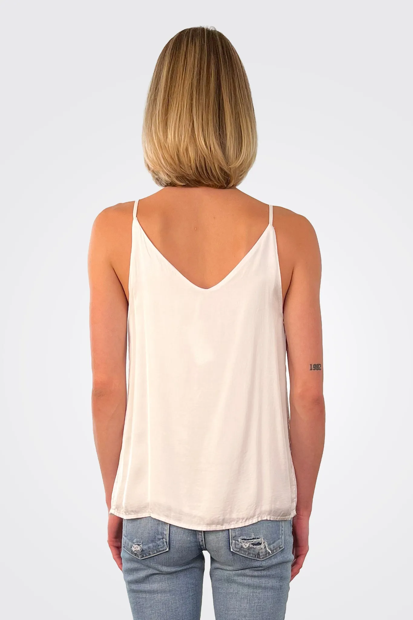 V Neck Camisole - White Sand