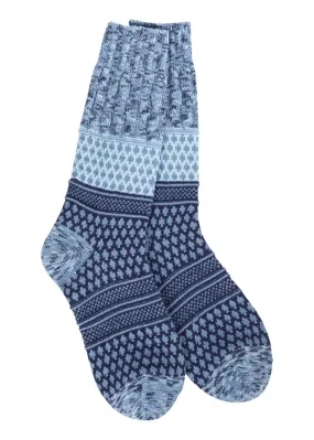 Weekend Gallery Textured Crew Socks (Peacoat Multi)