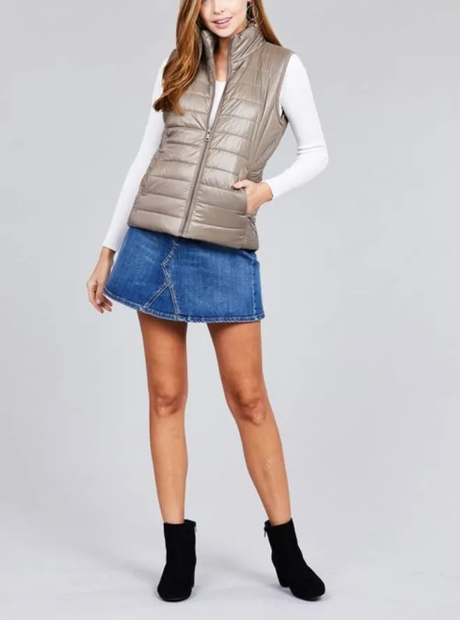 WOMEN QUILTED PADDING BUBBLY VEST