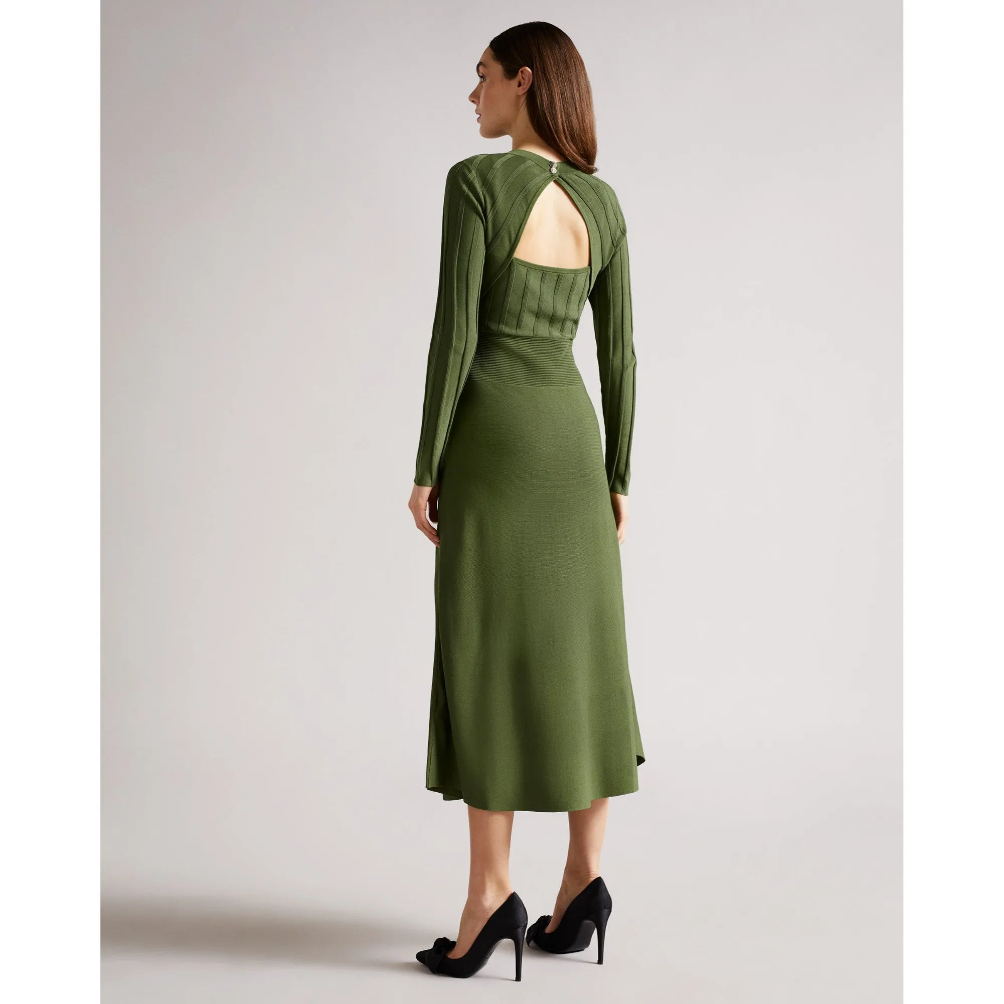 Women Wmd-Aimyy- Open Back Knit Dress - Green