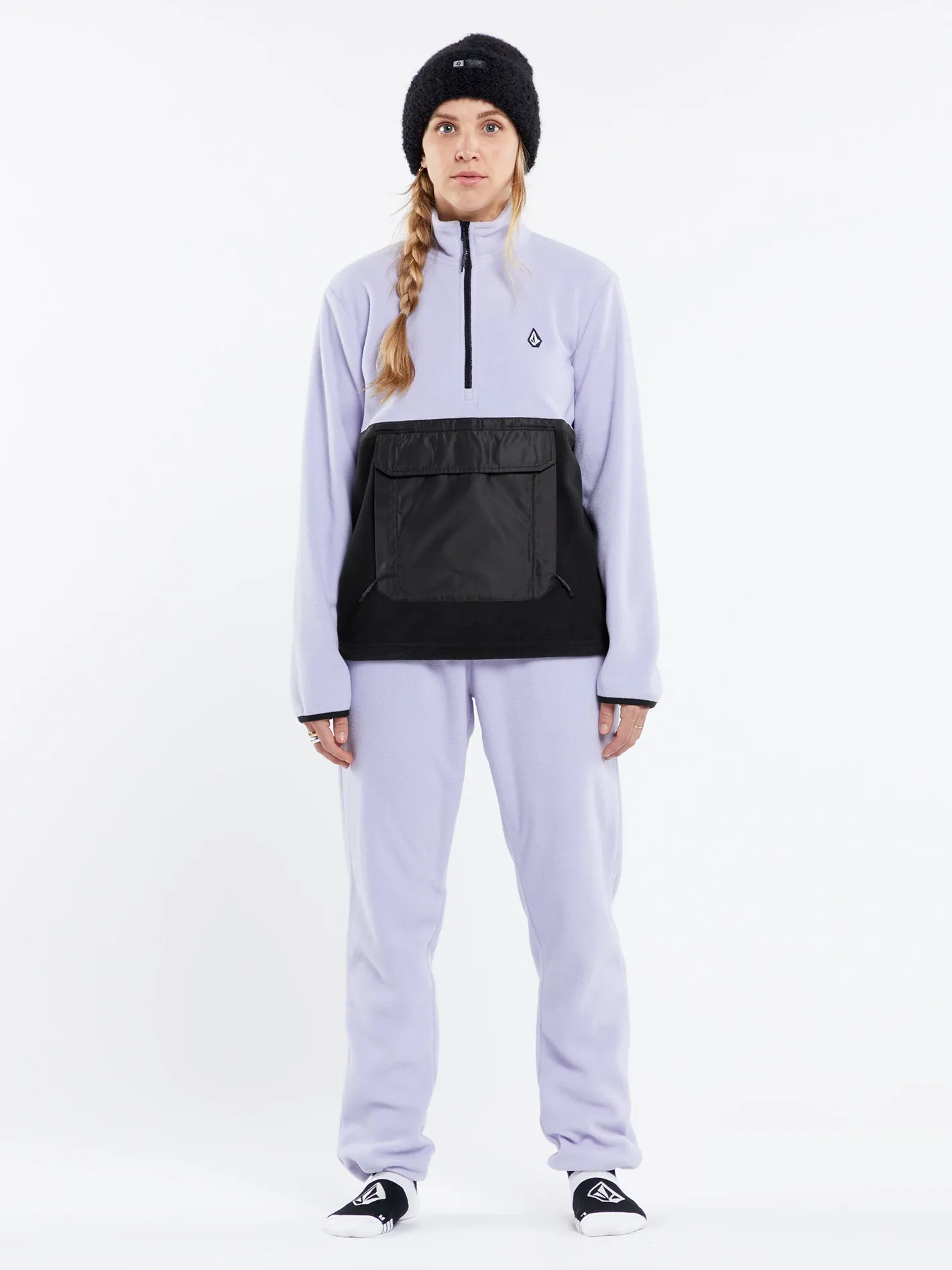 Womens Polar Fleece 1/2 Zip - Lilac Ash