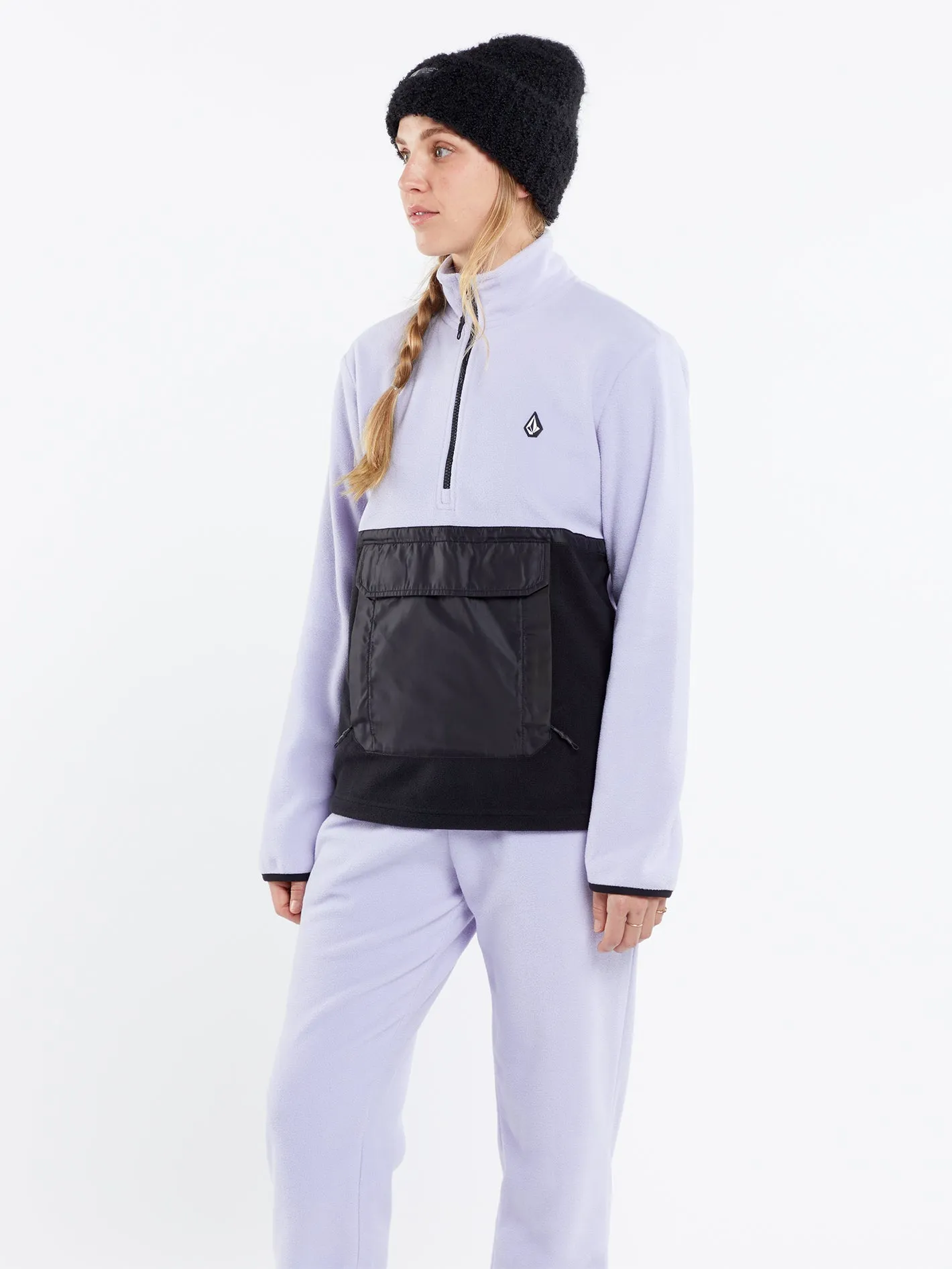 Womens Polar Fleece 1/2 Zip - Lilac Ash