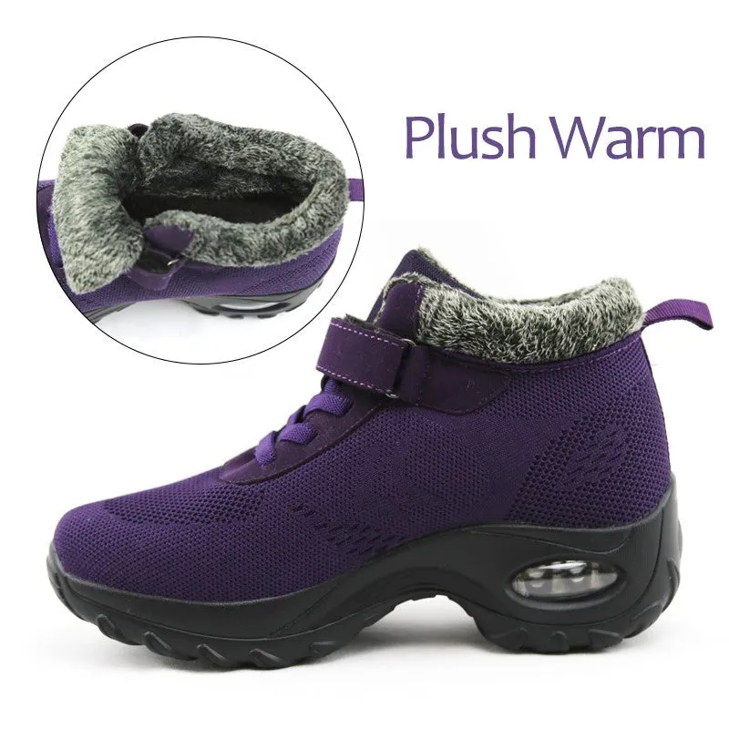 Women's winter thermal plush fashion joker velcro boots