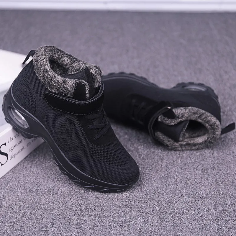 Women's winter thermal plush fashion joker velcro boots