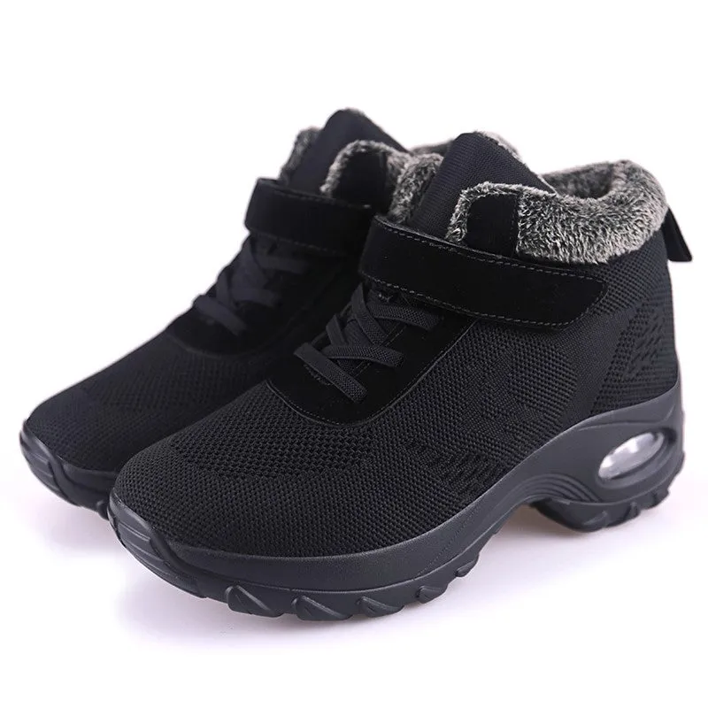 Women's winter thermal plush fashion joker velcro boots