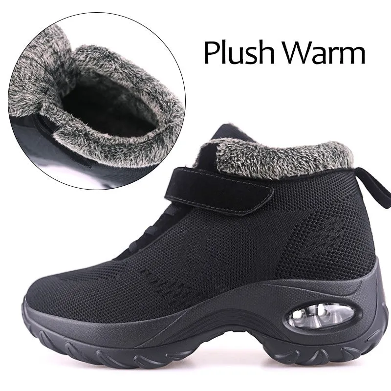 Women's winter thermal plush fashion joker velcro boots