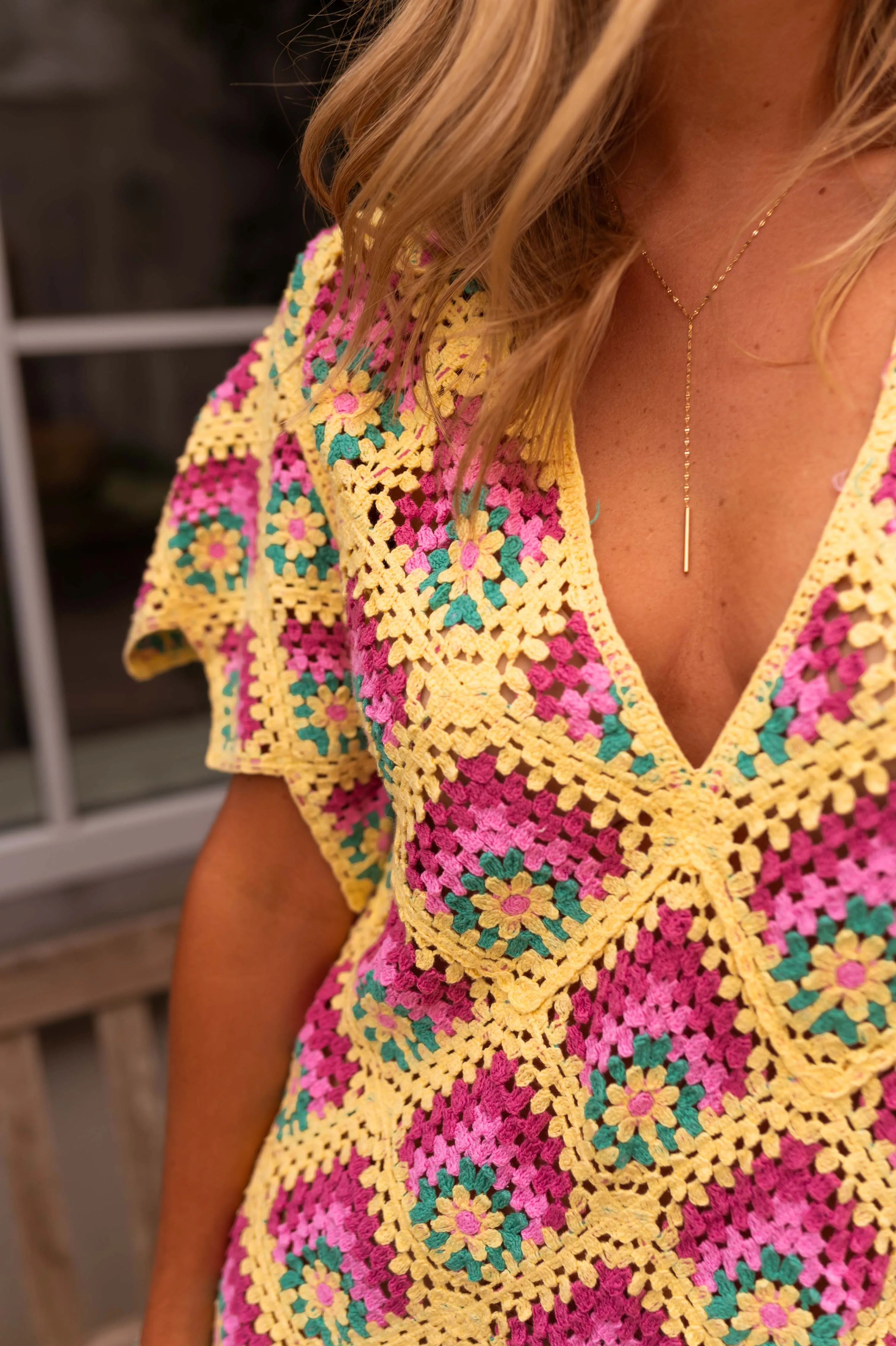 Yellow Crochet Nour Dress