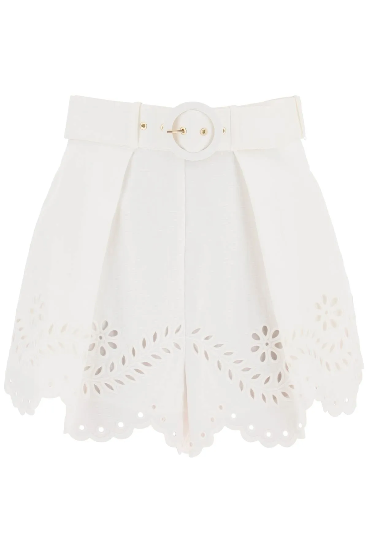 Zimmermann junie shorts with cutwork embroideries